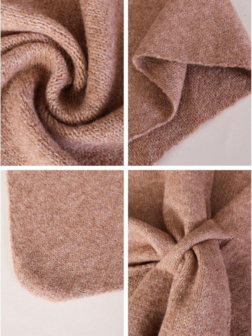 Cozy Triangle Shawl Wrap Scarf - Warm Wool Blend Pashmina Cape for Cold Weather - Picture 4 of 7